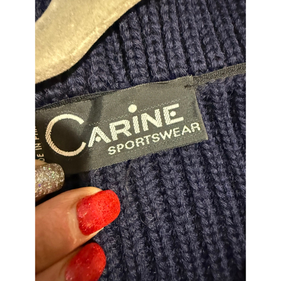 Men's CARINE SPORTSWEAR Navy Ribbed Shawl Collar Cardigan M - Picture 6 of 9